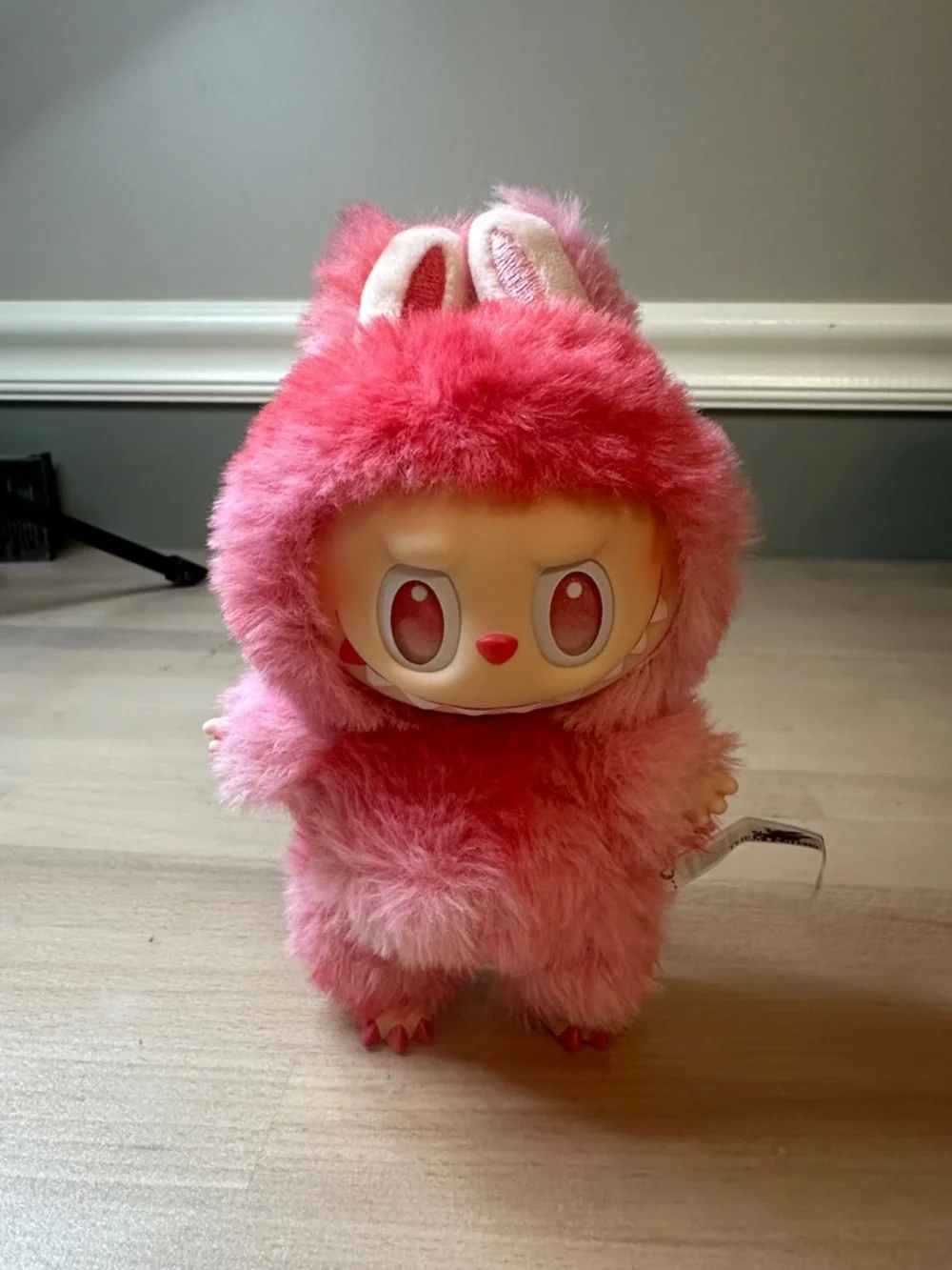 Pink Fluffy Small Pet Plush Costume Doll: LABUBU